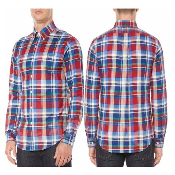 Ralph Lauren Other - Ralph Lauren Men's Red/Multicolor Plaid Button-Up Long Sleeve Shirt Size XL/TG